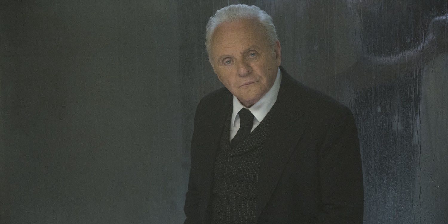 Anthony Hopkins wearing a suit in Westworld Season 1 Episode 9