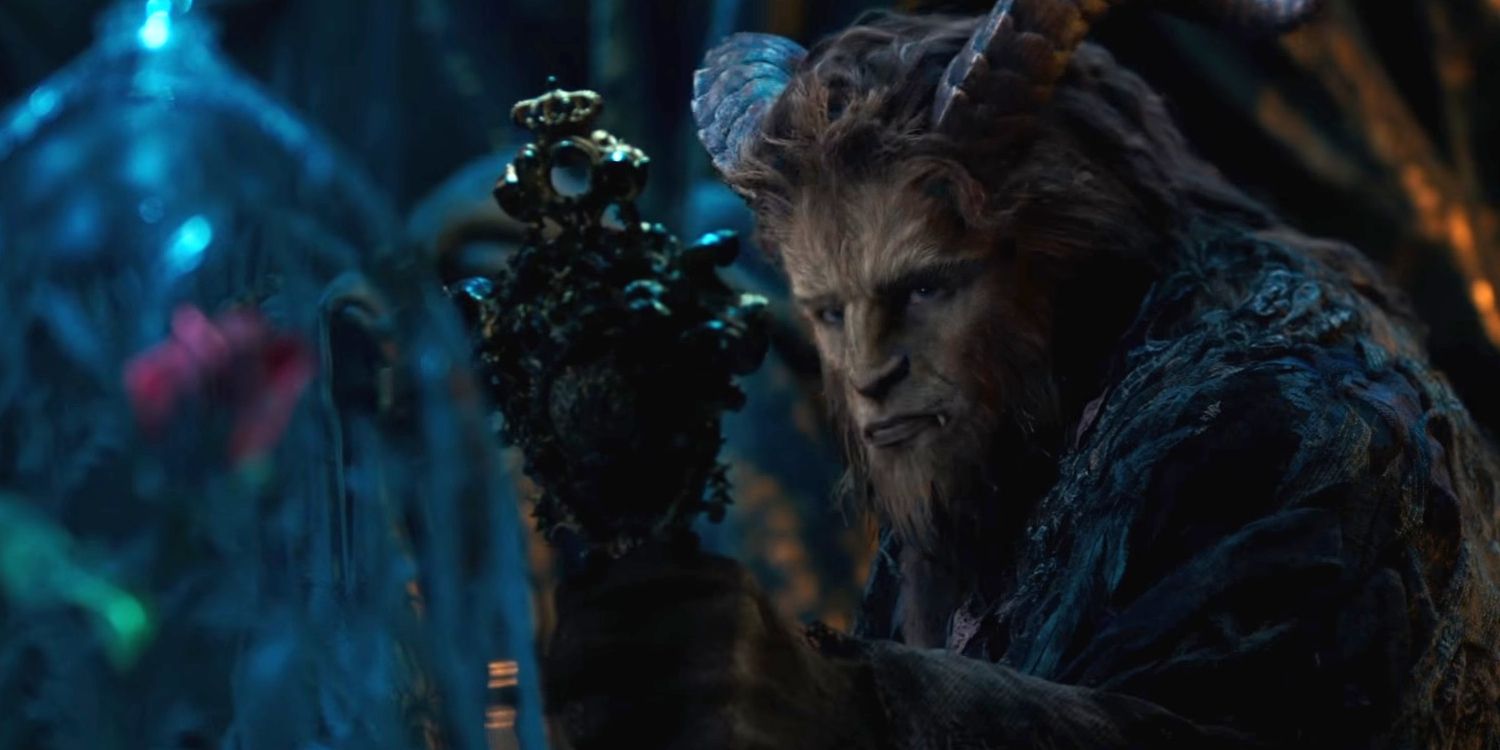 Beast holding the mirror in the live action version