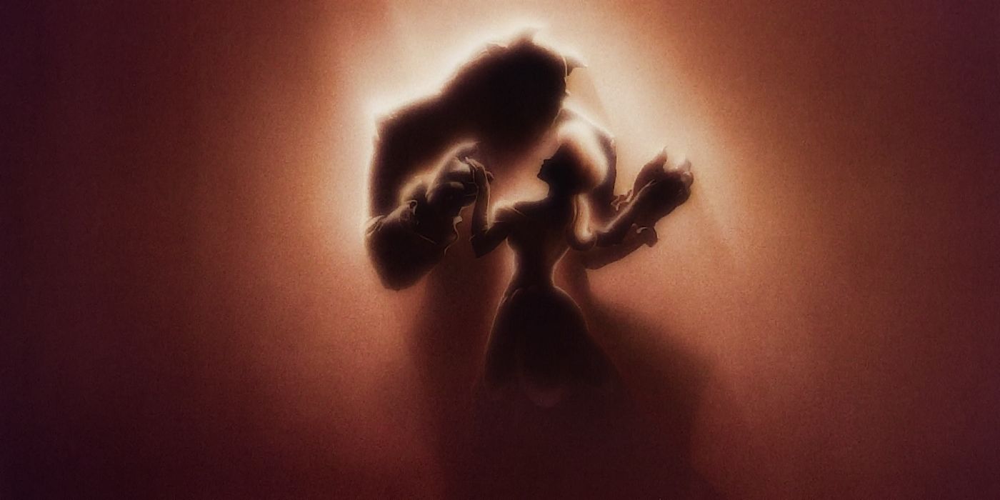 Beauty and the Beast as they were shown in the poster art of the film