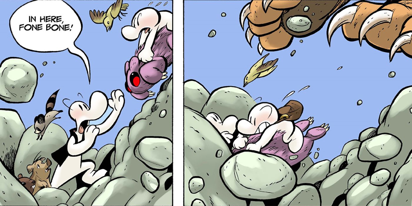 A panel from the Bone comic by Jeff Smith
