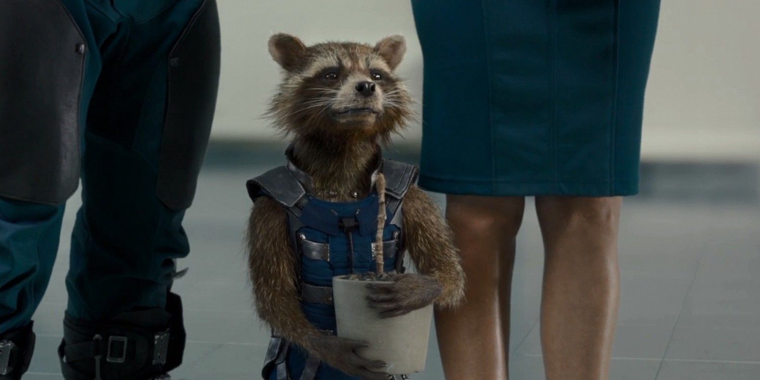 Bradley Cooper as Rocket Racoon and Baby Groot in Guardians of the Galaxy