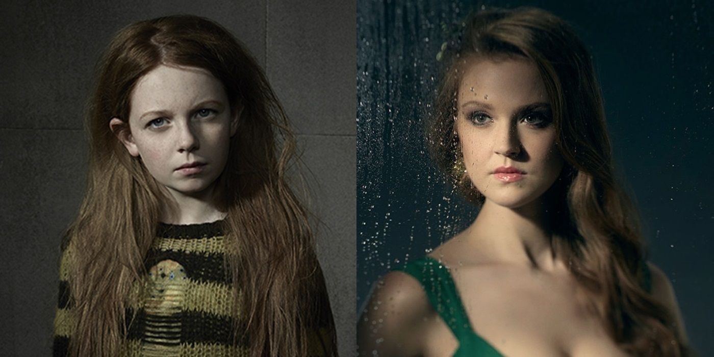 Clare Foley and Maggie Geha as Poison Ivy in Gotham