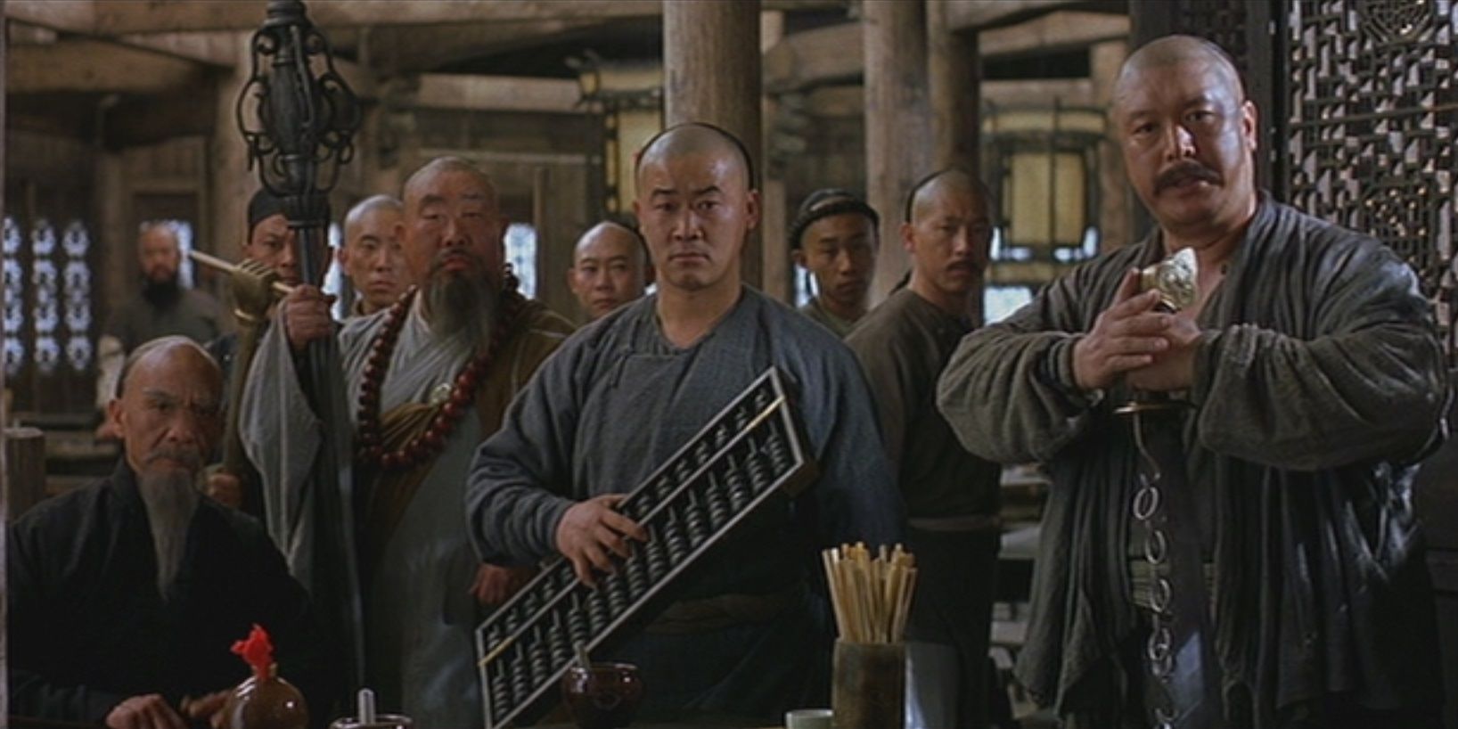 Crouching Tiger Hidden Dragon fighters lining up in tea house