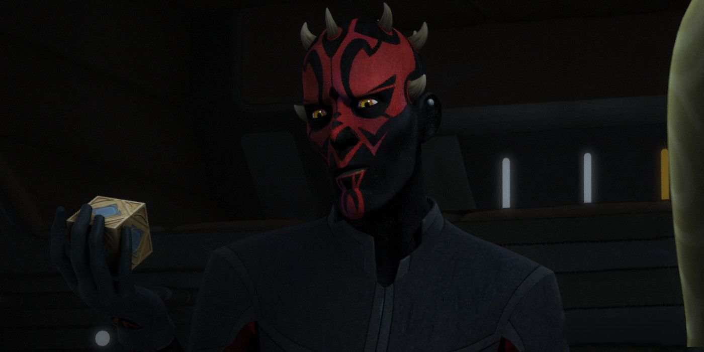 Darth Maul with a Jedi holocron in Star Wars Rebels