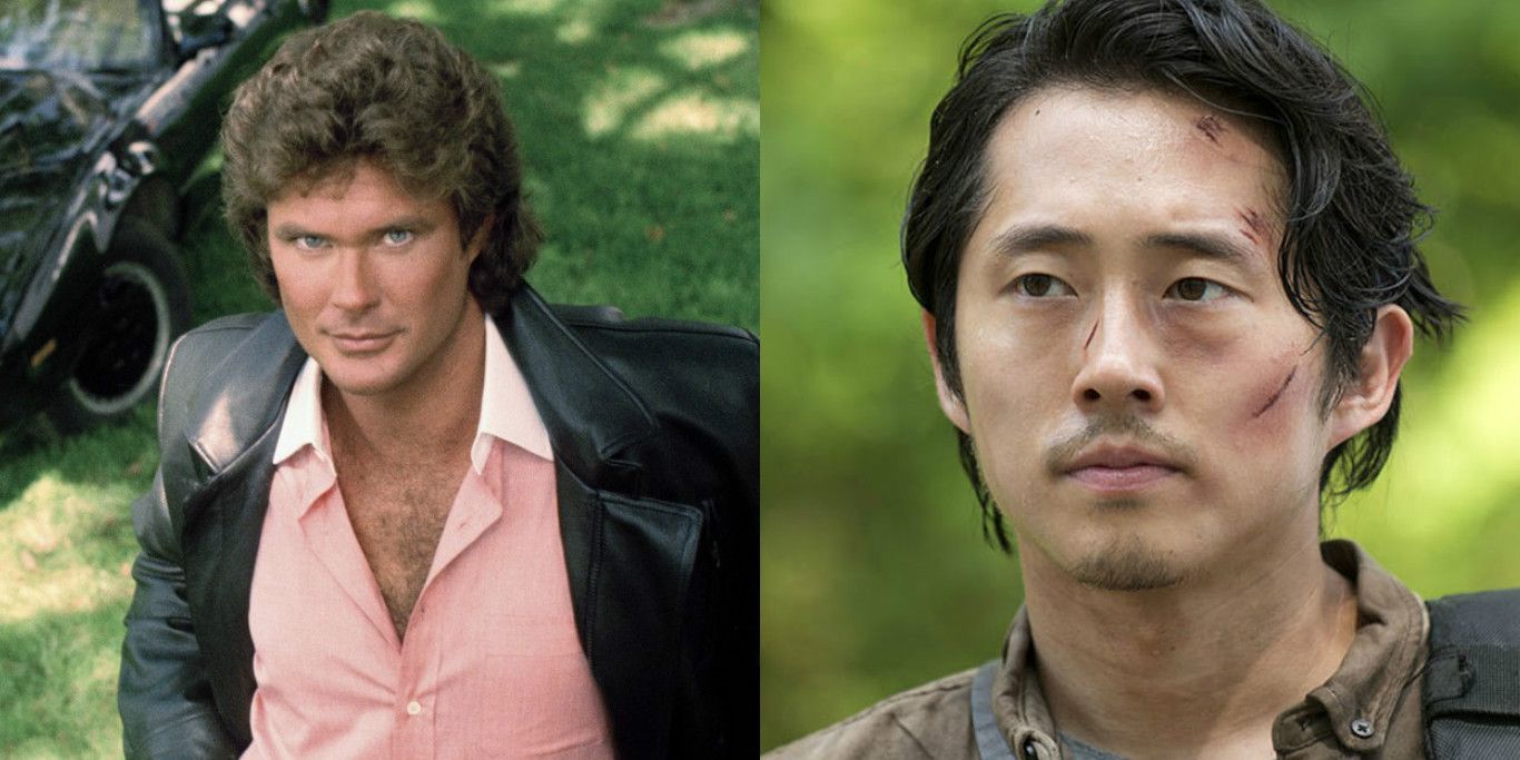 David Hasselhoff and Steven Yeun Collage