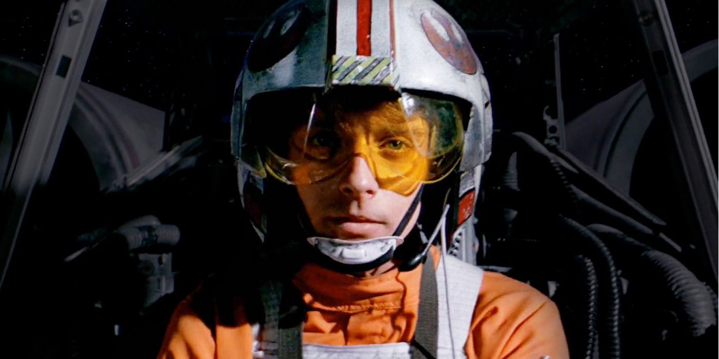 Luke Skywalker during the assault on the Death Star in Star Wars.