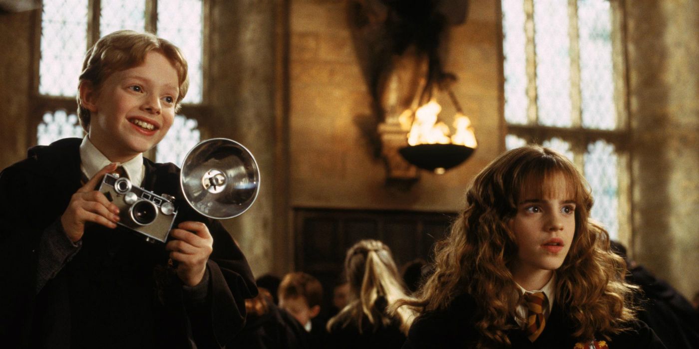 Colin Creevey and Hermione in Harry Potter and the Chamber of Secrets