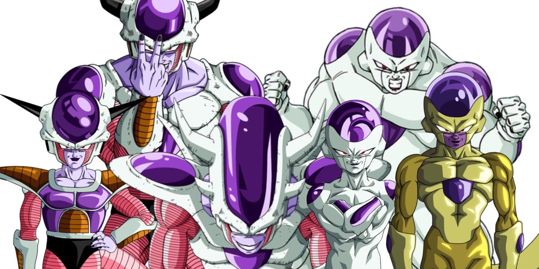 All Frieza transformations leading up to Golden Frieza in Dragon Ball Super