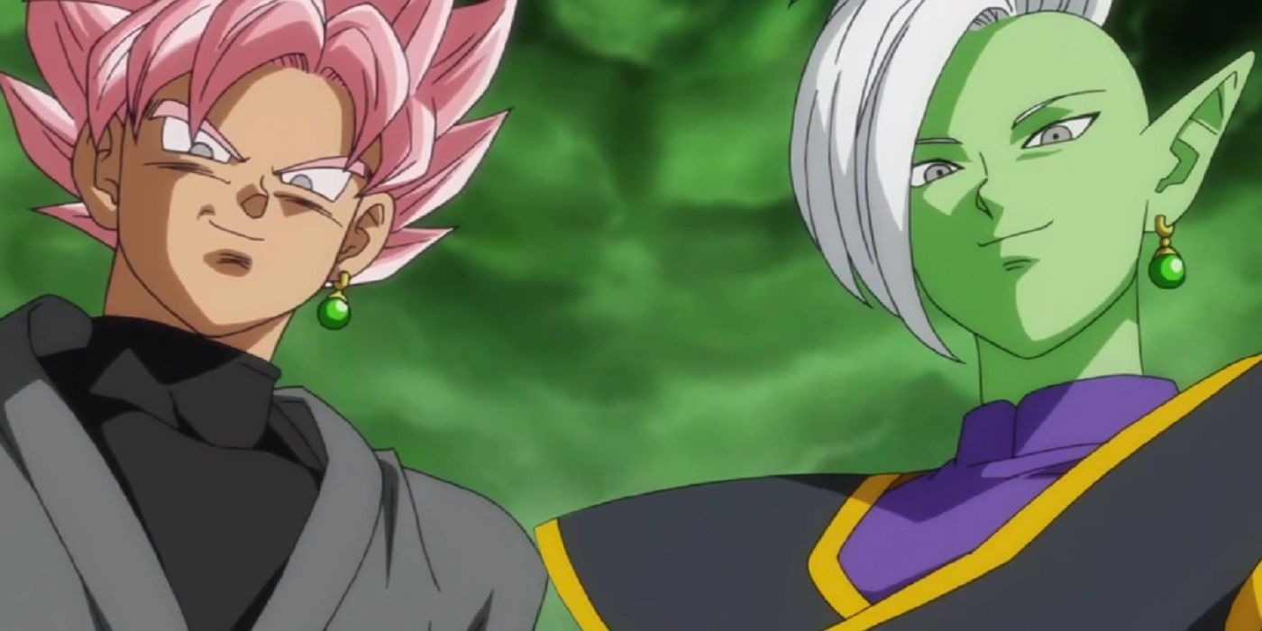Goku Black as a Super Saiyan Rose alongside Zamasu in Dragon Ball Super