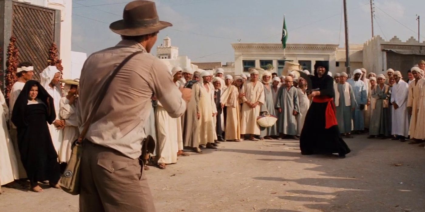 Indiana Jones vs the Swordsman in Raiders of the Lost Ark.