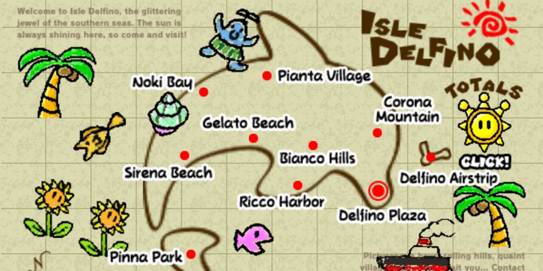 Isle Delfino Map