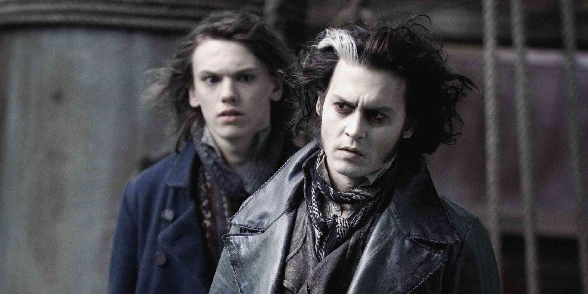 Jamie Campbell Bower e Johnny Depp (Jovem Grindelwald e Novo Grindelwald) em Sweeney Todd