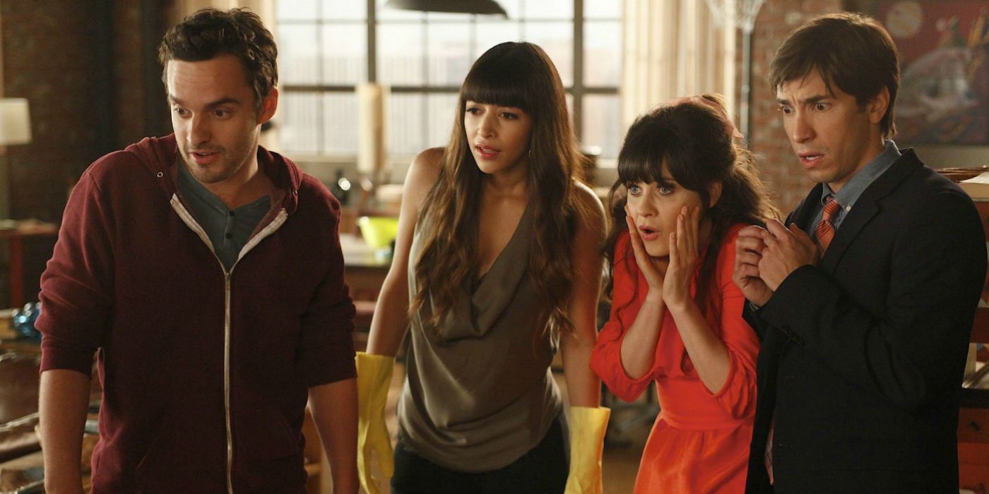 Justin Long and New Girl cast
