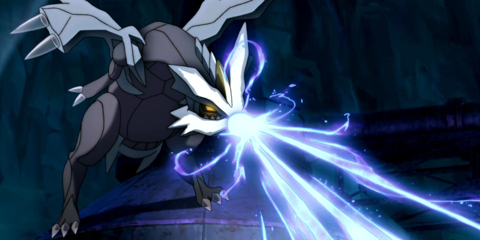 Kyurem using Ice Beam in the Pokemon anime