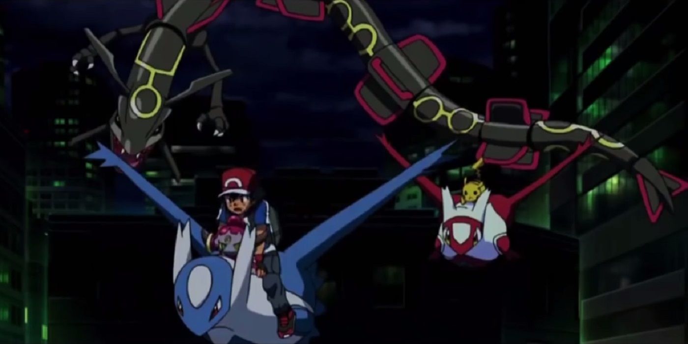 Latios and Latias with Rayquaza in Pokemon the Movie Hoopa and the Clash of Ages