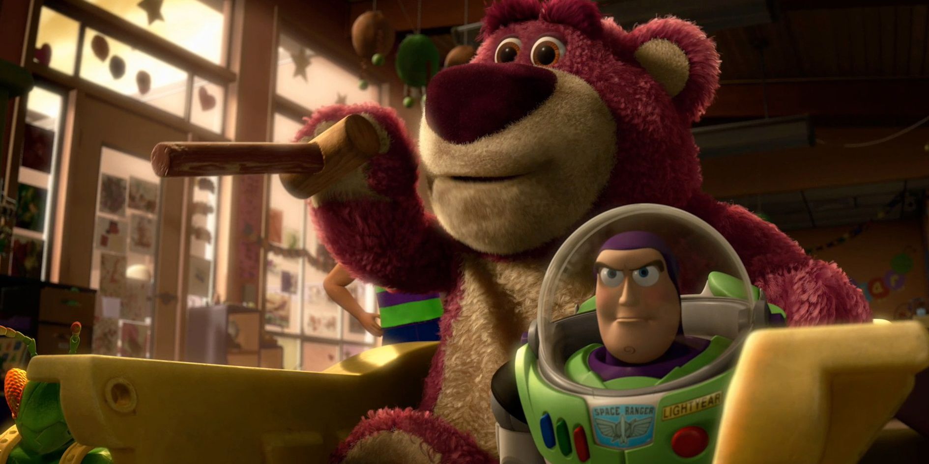 Lotso and Buzz Lightyear in Toy Story 3