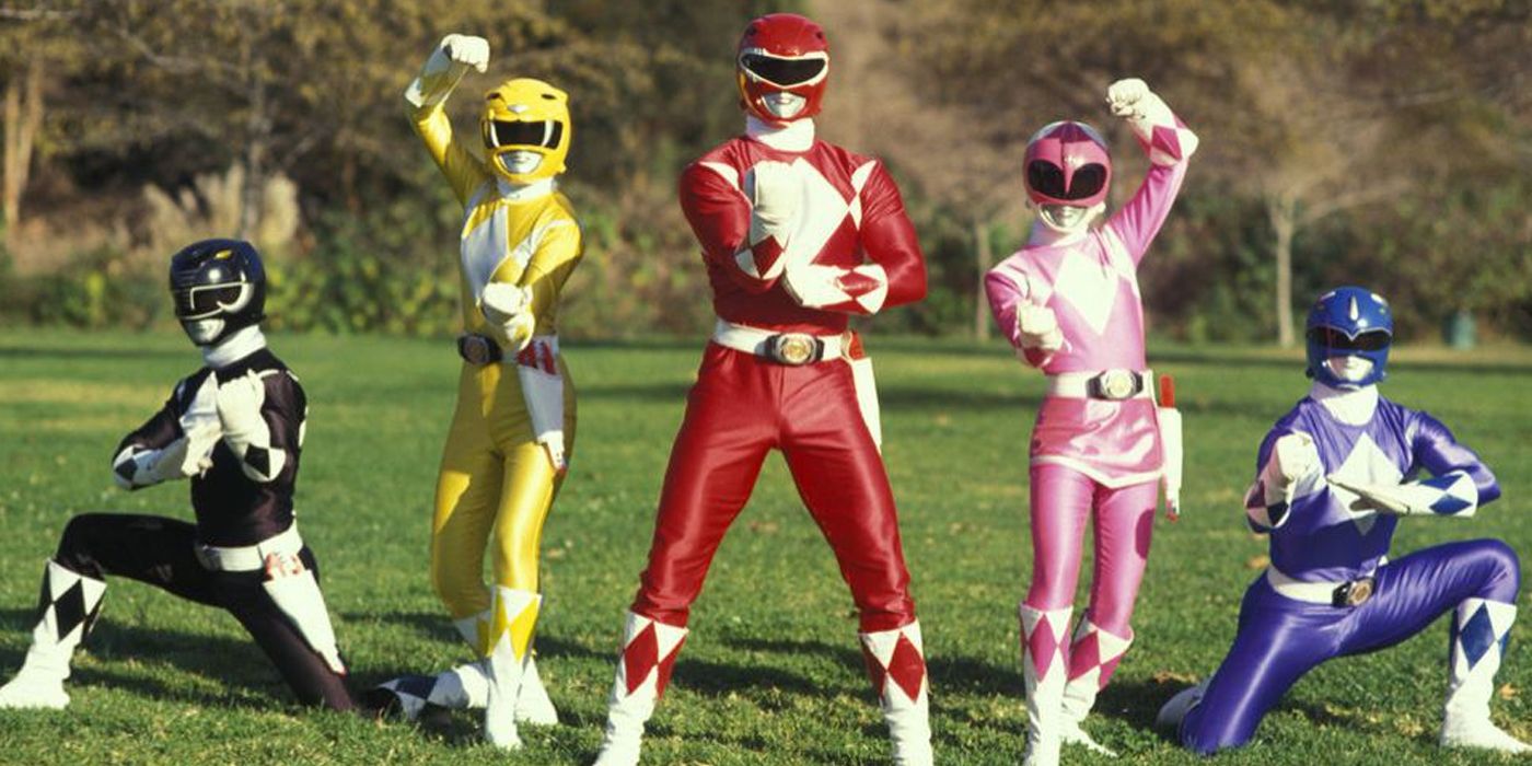 Group shot of the original Mighty Morphin Power Rangers