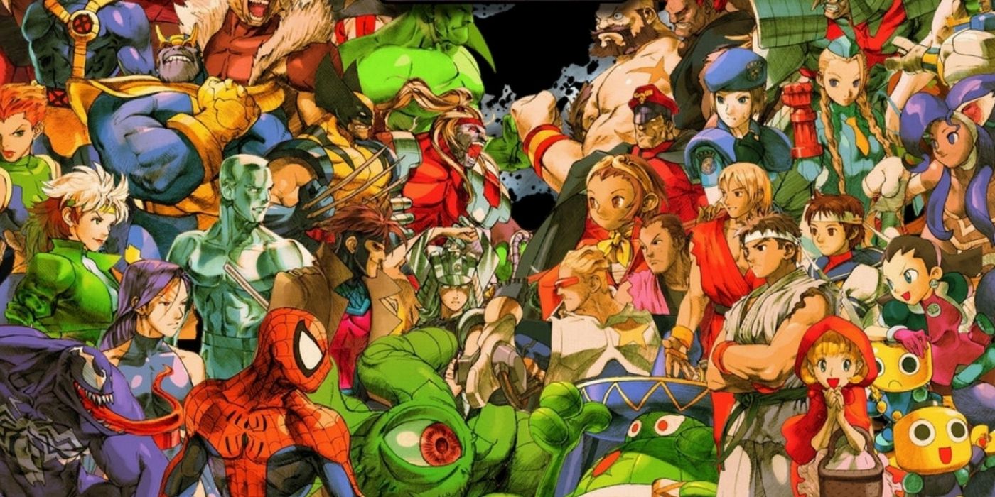 The roster of characters from Marvel vs. Capcom 2: New Age of Heroes