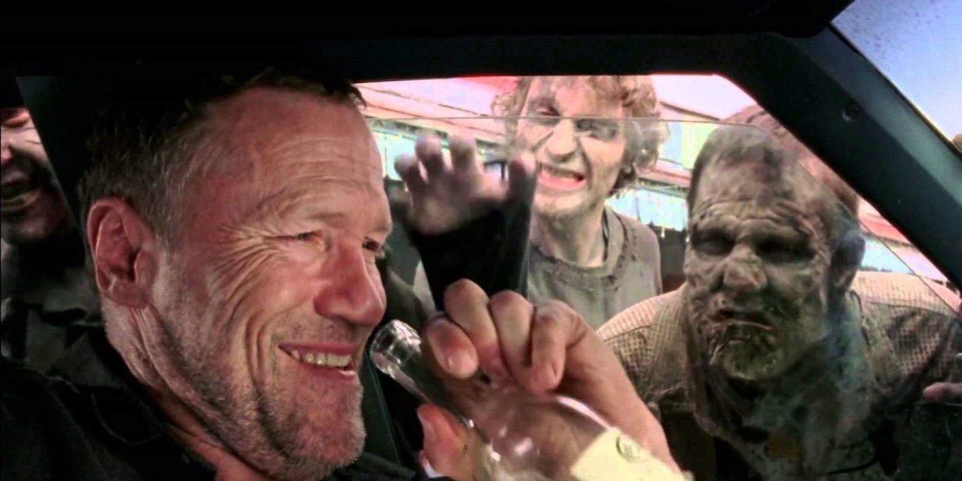 Merle Shares A Drink With A Walker On The Walking Dead