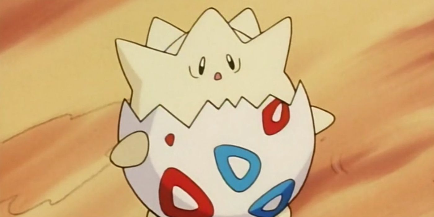 Misty's Togepi looking confused in the Pokémon anime