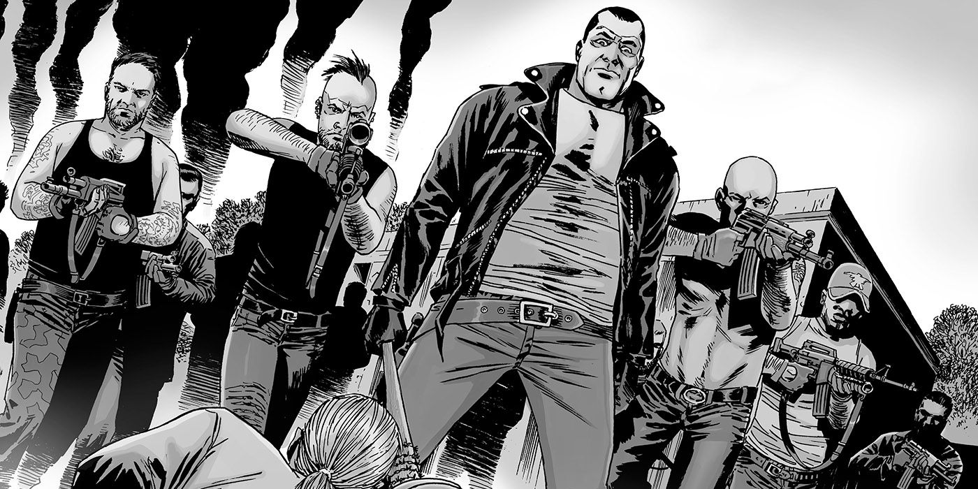 Negan and his Saviors attack Alexandria in The Walking Dead #121