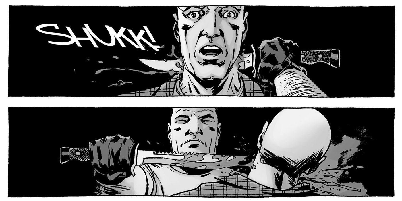 Negan kills a Savior named David in The Walking Dead #117
