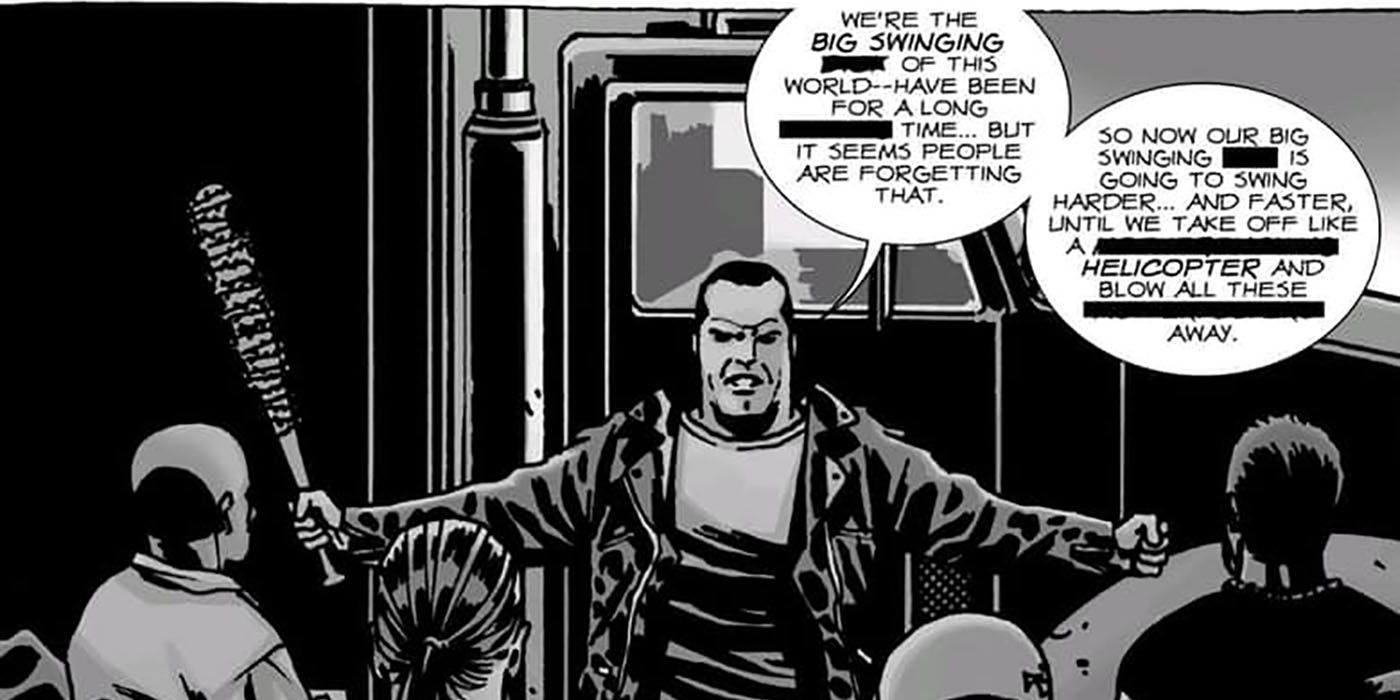 Negan Talking to The Saviours in The Walking Dead Comic Book
