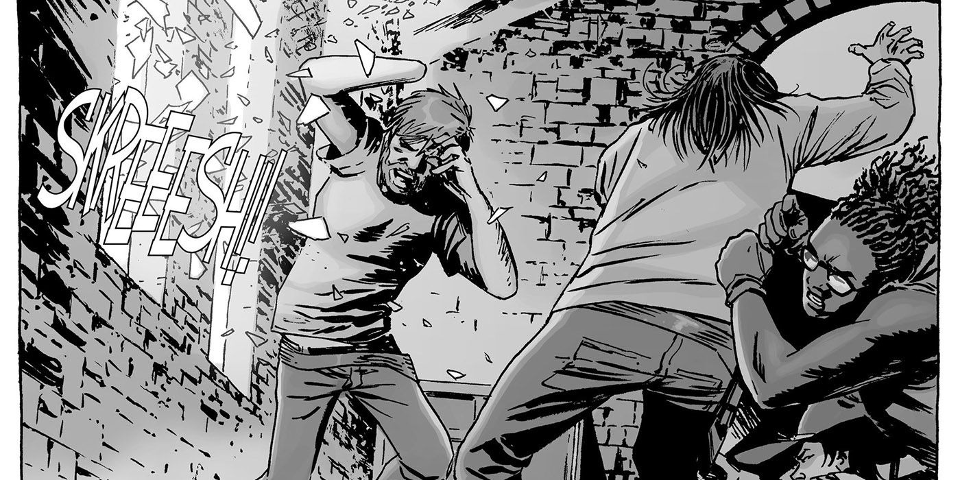 Negan throws grenades into Alexandria in The Walking Dead #119