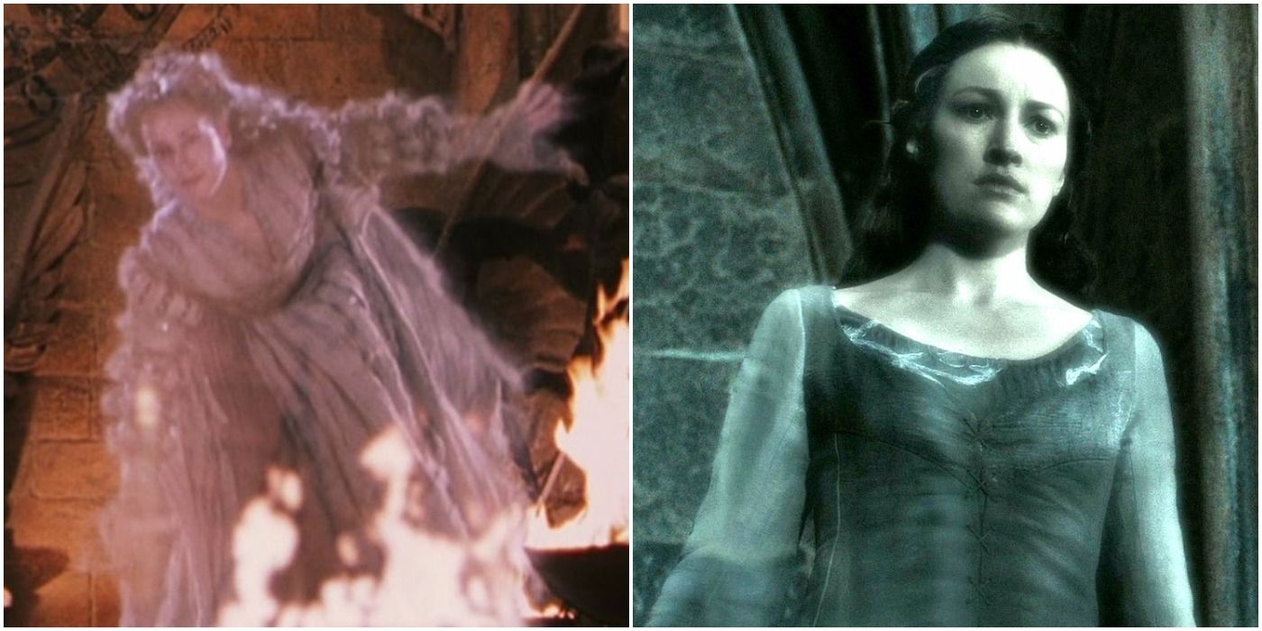 Nina Young and Kelly Macdonald as The Grey Lady in Harry Potter