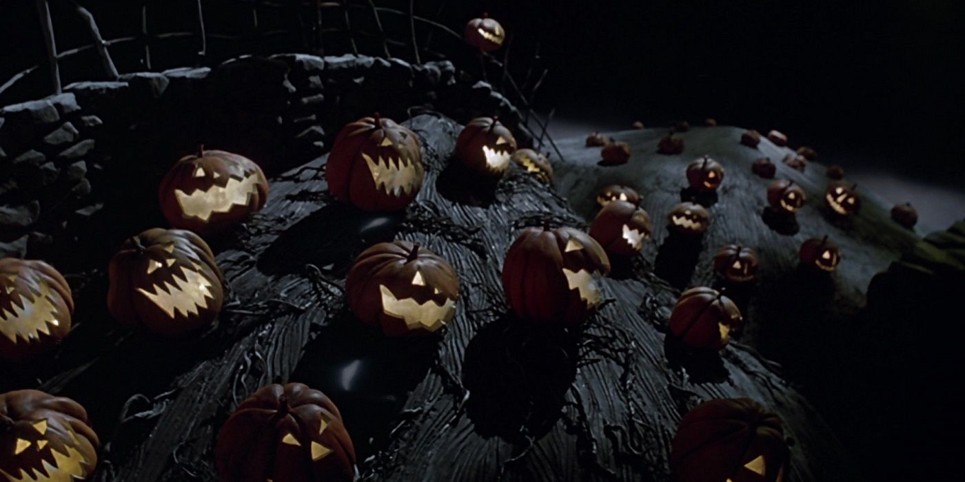Pumpkins Halloween Town Textured Background A Nightmare Before Christmas