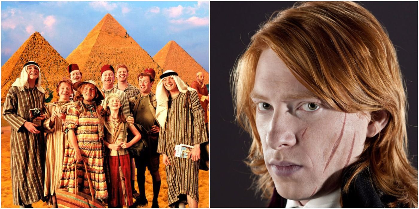 Richard Fish and Domhnall Gleeson as Bill Weasley in Harry Potter
