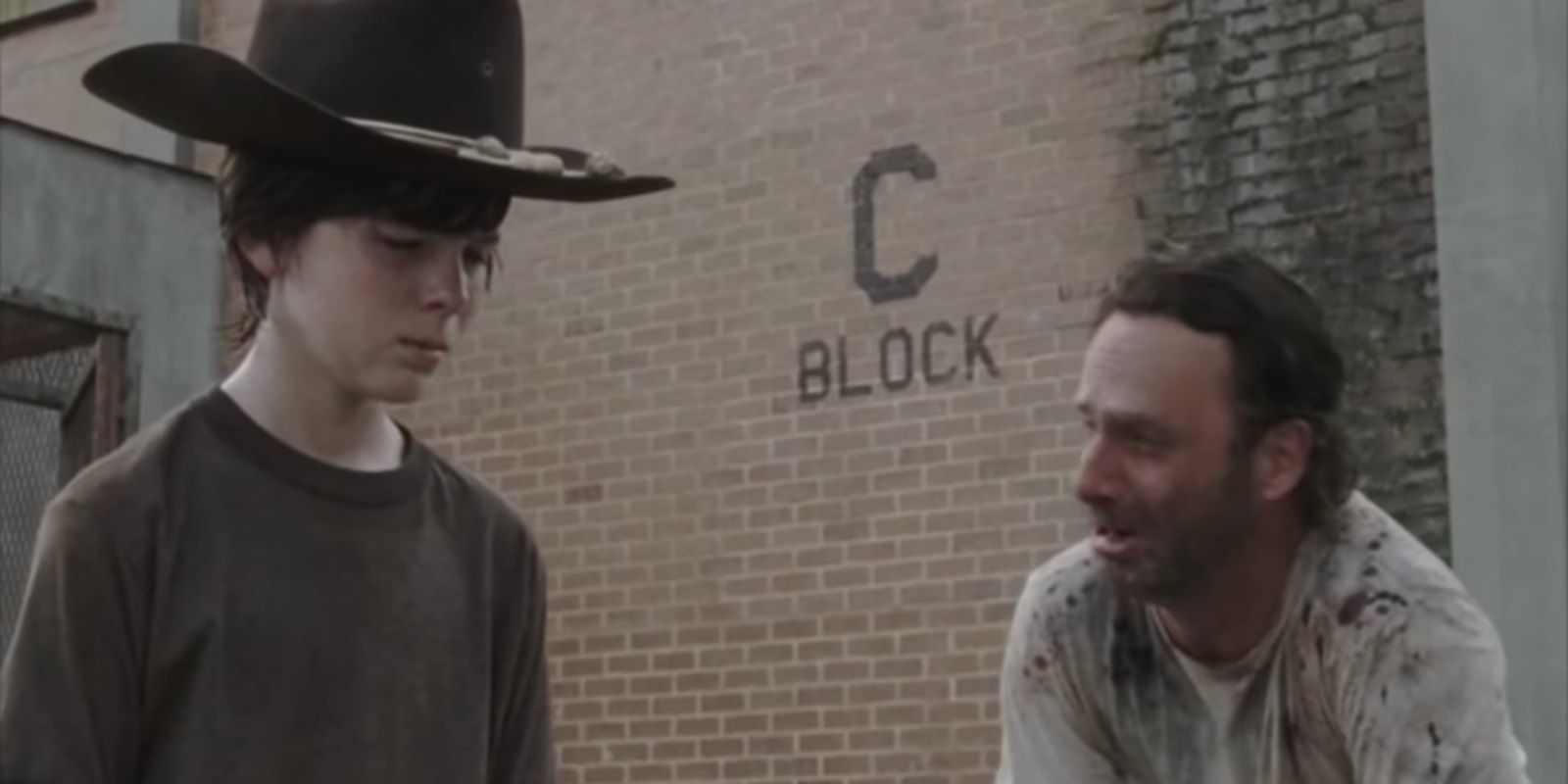 Rick sees Carl after Lori died on The Walking Dead
