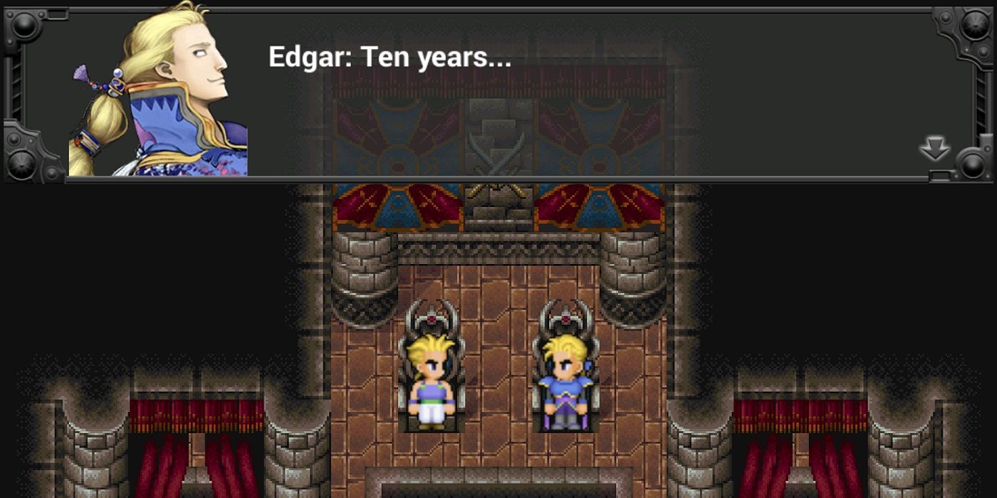 Sabin and Edgar In The Ghastly iOS Port Of Final Fantasy VI. Seriously, Just Emulate The Game Boy Advance Version.