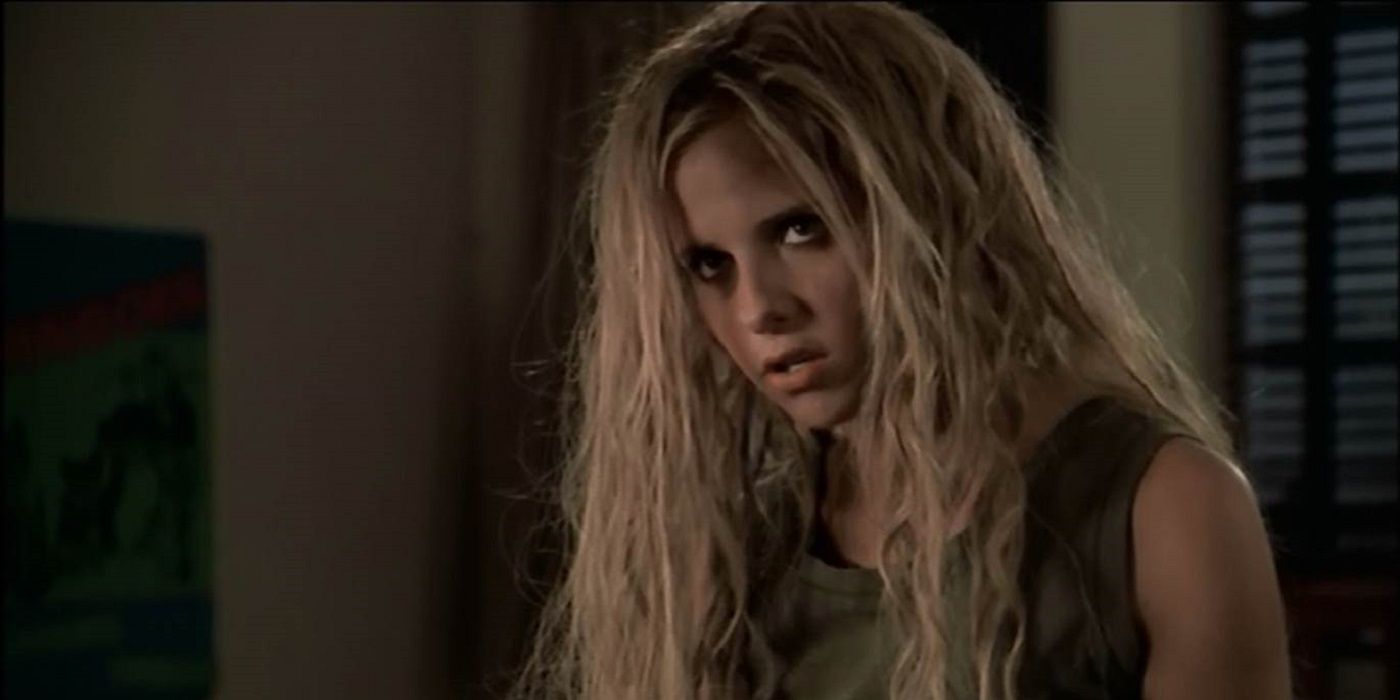Sarah Michelle Gellar as the Neanderthal Cave Slayer in Buffy the Vampire Slayer