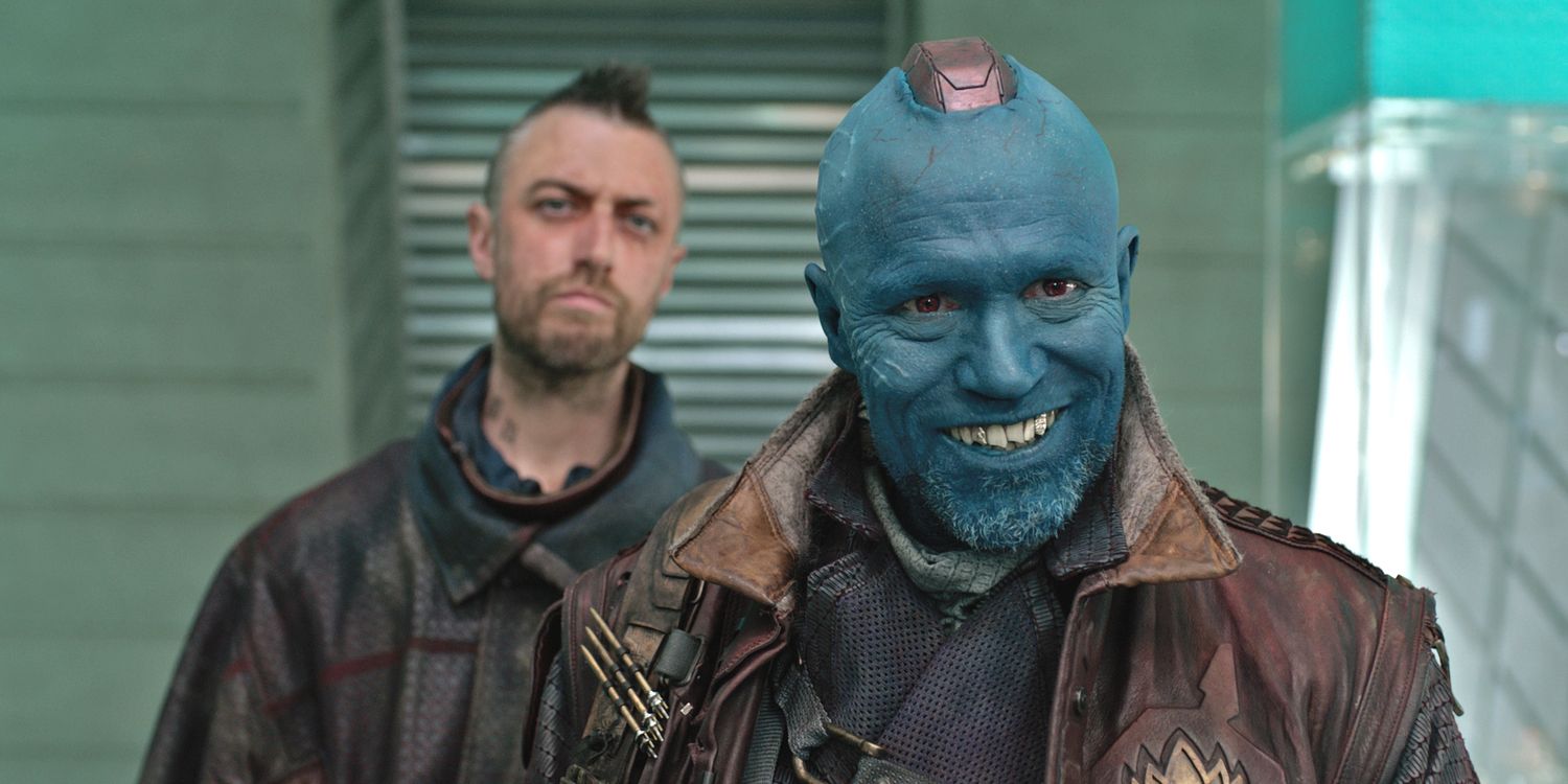 Sean Gunn and Michael Rooker in Guardians of the Galaxy