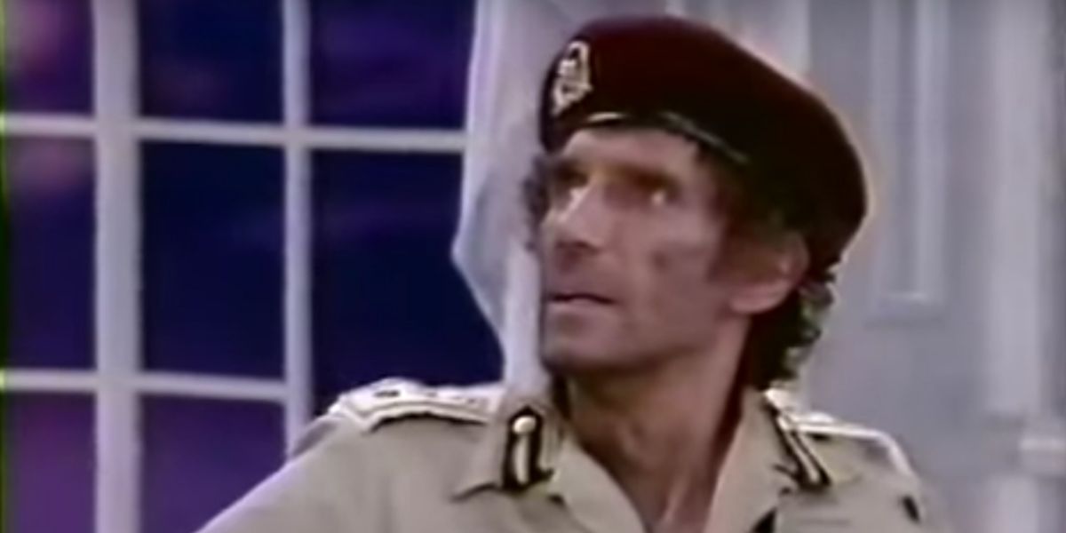 A fictional version of Colonel Gaddafi in a scene from the TV show Second Chance