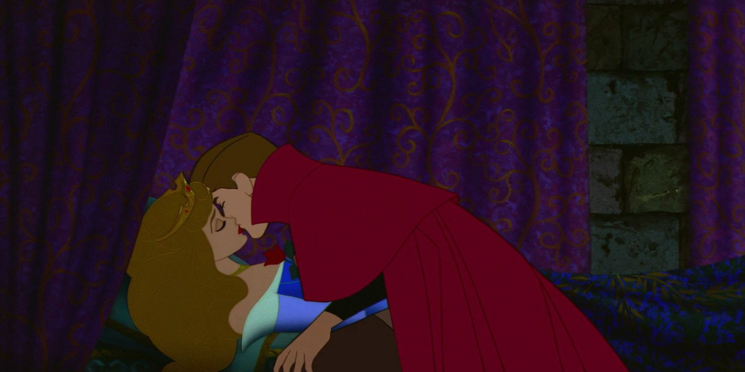 Sleeping Beauty and the Prince kiss