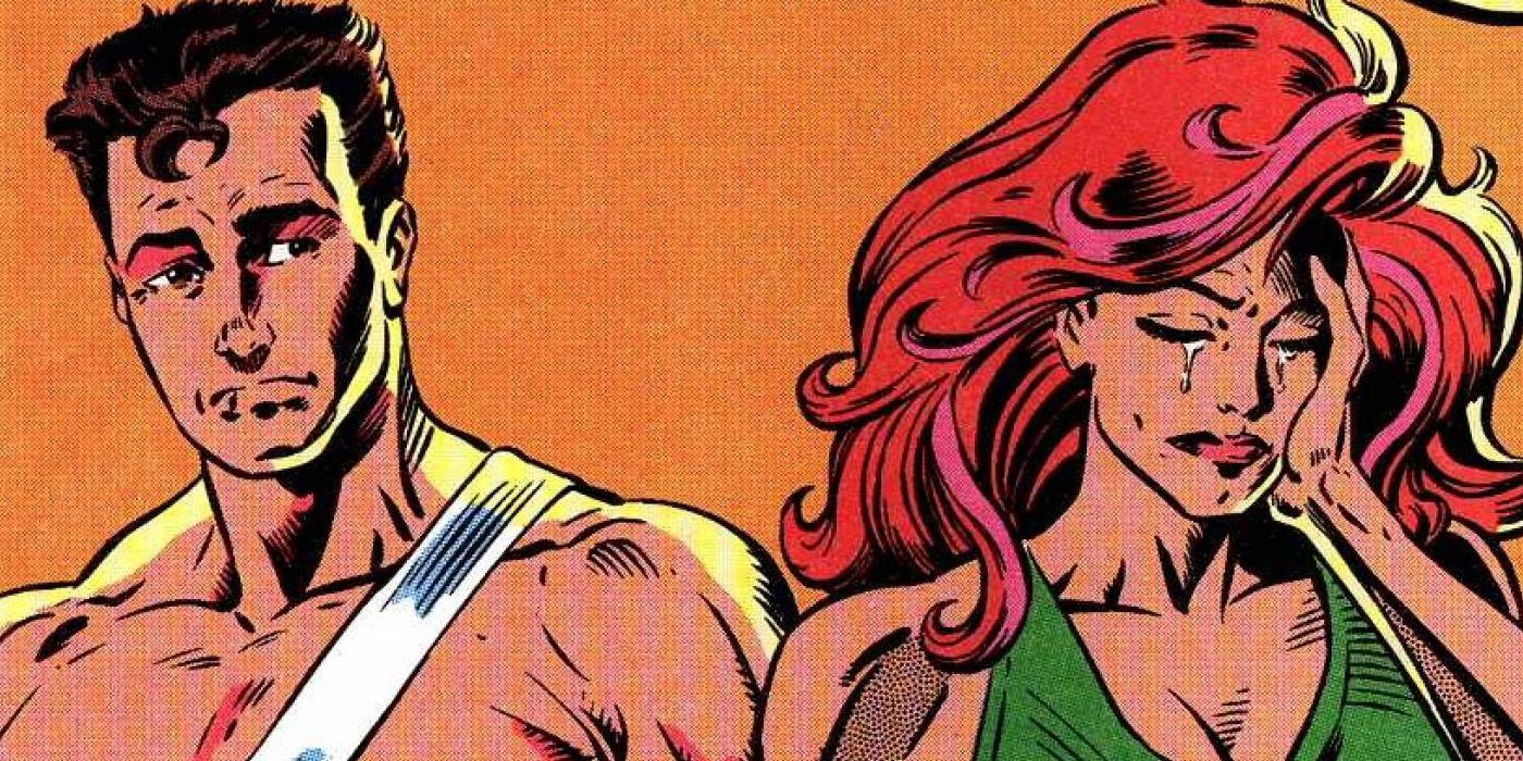 Mary Jane crying in Spider-Man comics.