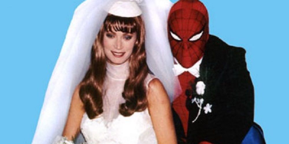Spider-Man and Mary Jane wedding at Shea Stadium