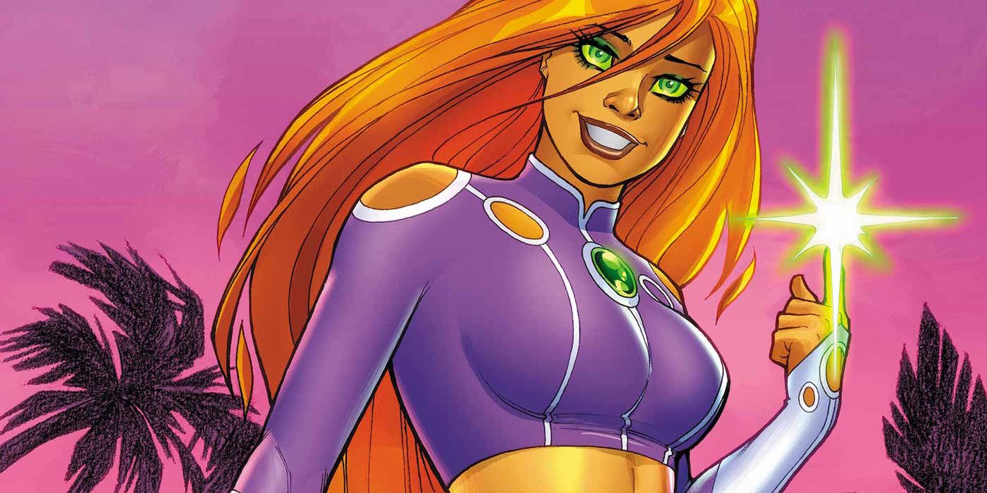 Starfire smiling in the Teen Titans Comics.