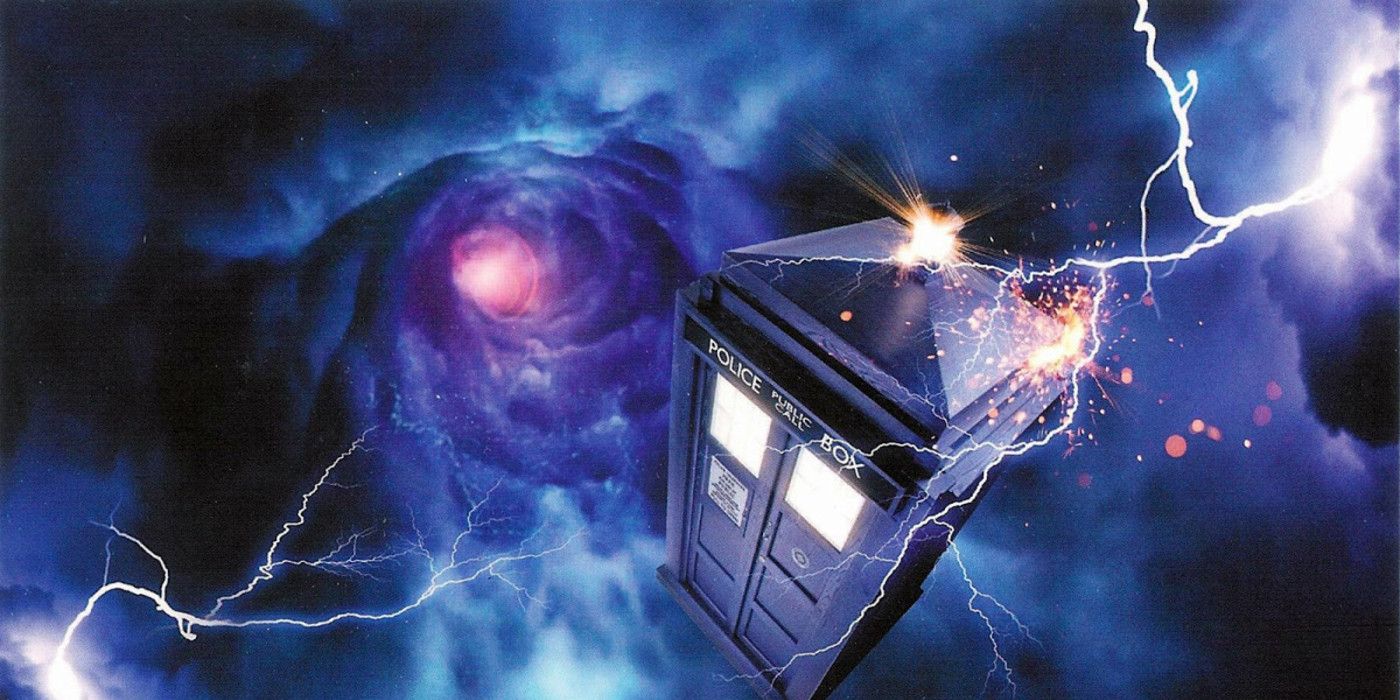 The TARDIS travelling in time in Doctor Who