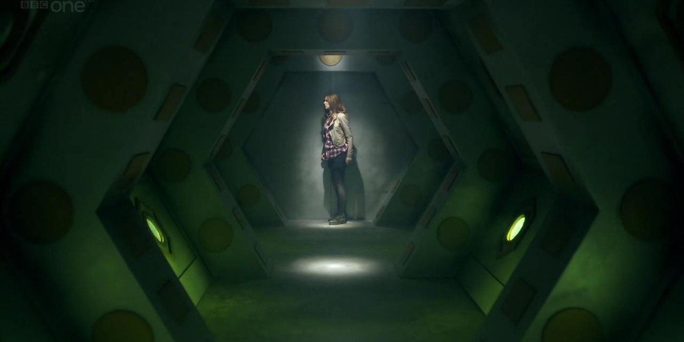 The corridor of the TARDIS from Doctor Who