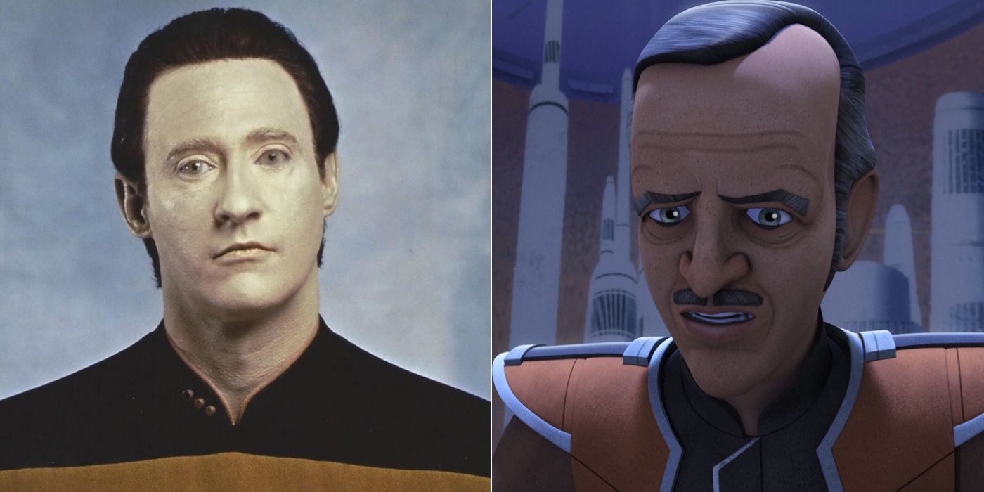Brent Spiner as Data on Star Trek: The Next Generation and Gall Trayvis on Star Wars Rebels 