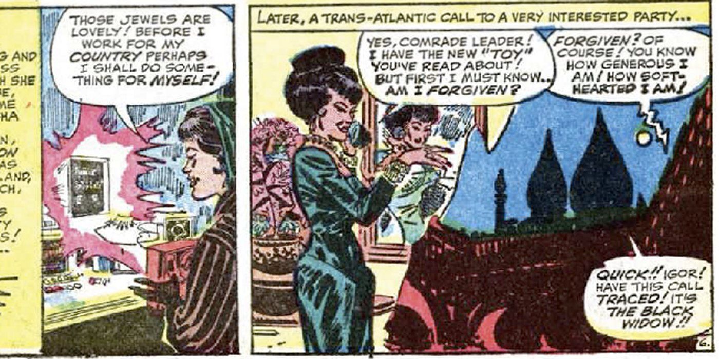 Black Widow steals Iron Man/Tony Stark's technology