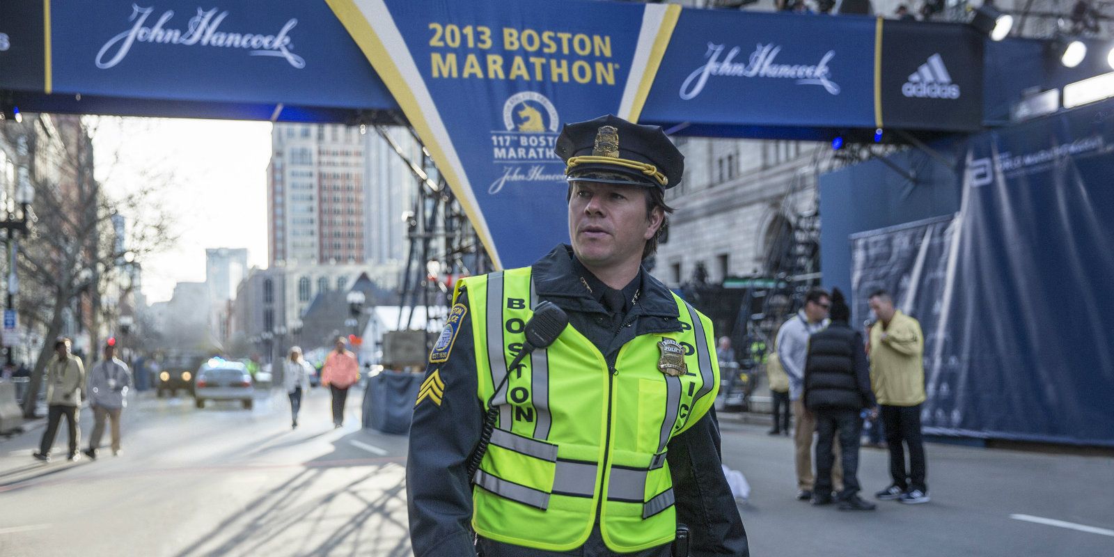 Mark Wahlberg as an officer in Patriots Day 