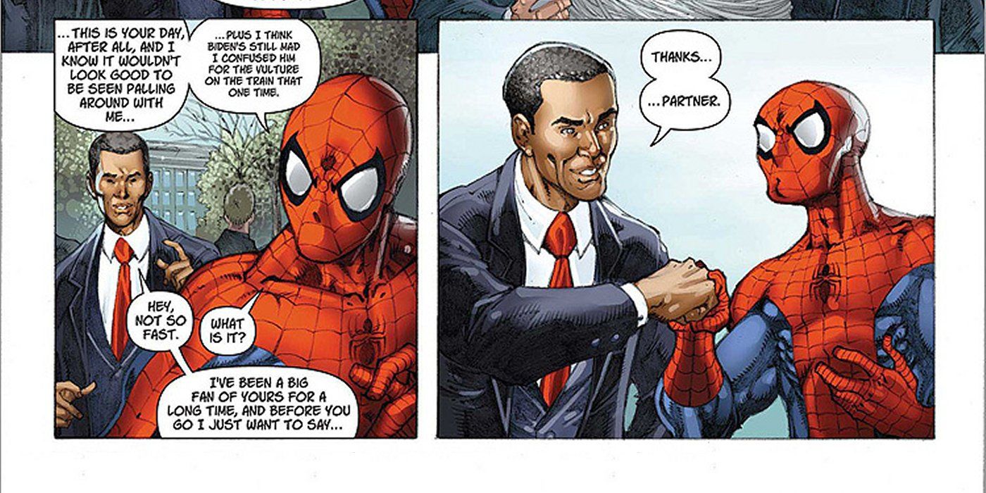 Spider-Man and President Barack Obama