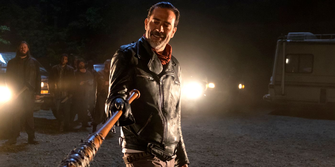 Negan holds out his bat in The Walking Dead season seven premiere