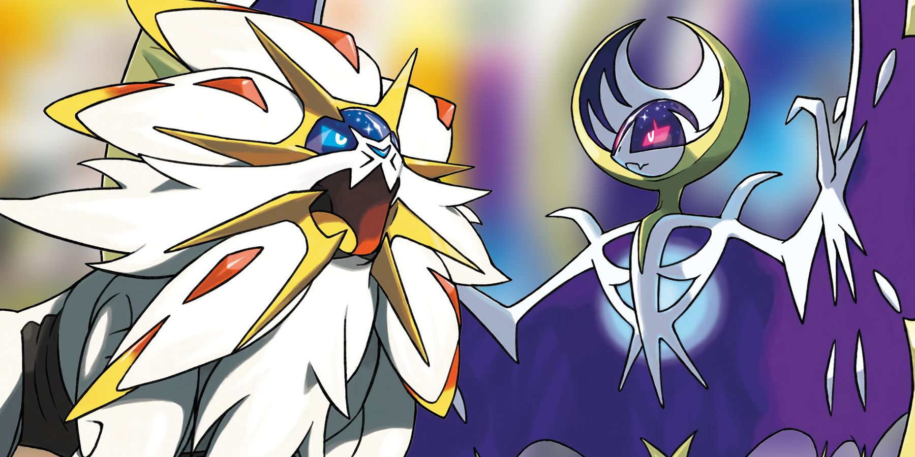 Pokemon Sun &amp; Moon, Solgaleo and Lunala official artwork