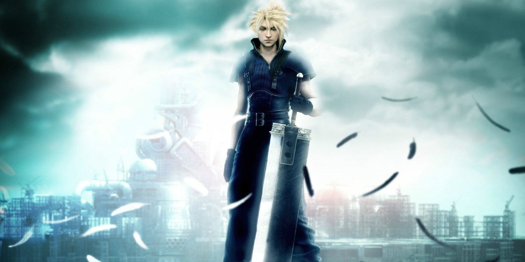 Cloud with his sword in Final Fantasy VII
