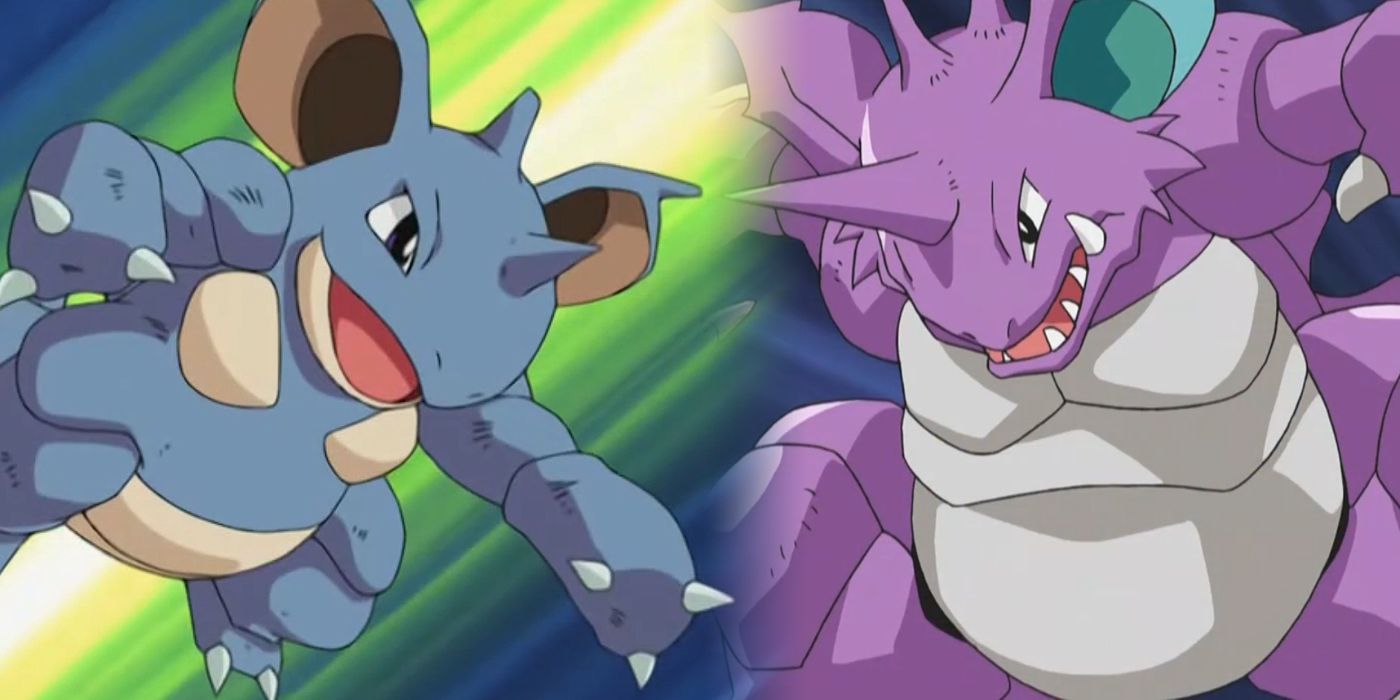 Nidoking and Nidoqueen, from the Pokemon anime